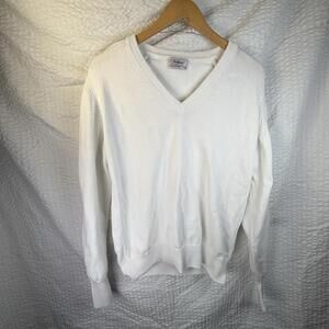 VTG Titleist Sweater Mens White V-Neck Preppy Golf USA Spring Summer Tennis Sz S